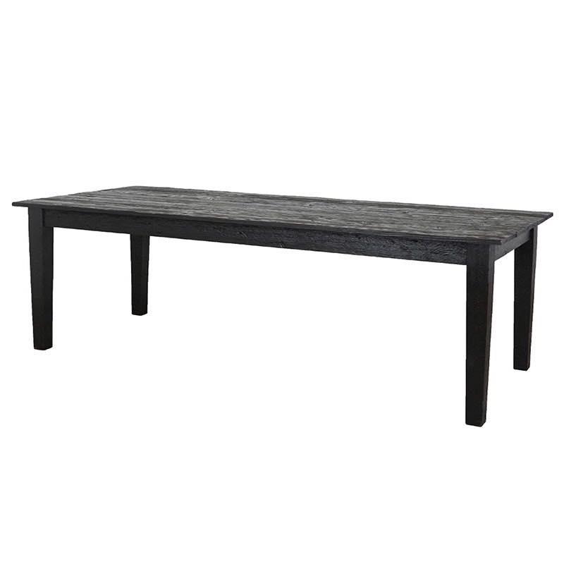 Reclaimed Wood Provence Farm Table, 10ft - Black